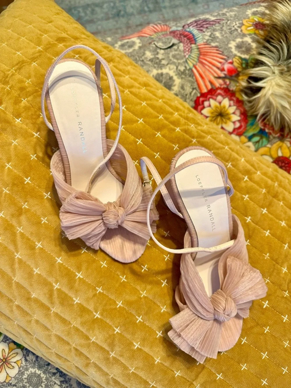 Loeffler Randall Blush Pink Knotted Bow Heels - Picture 3 of 8